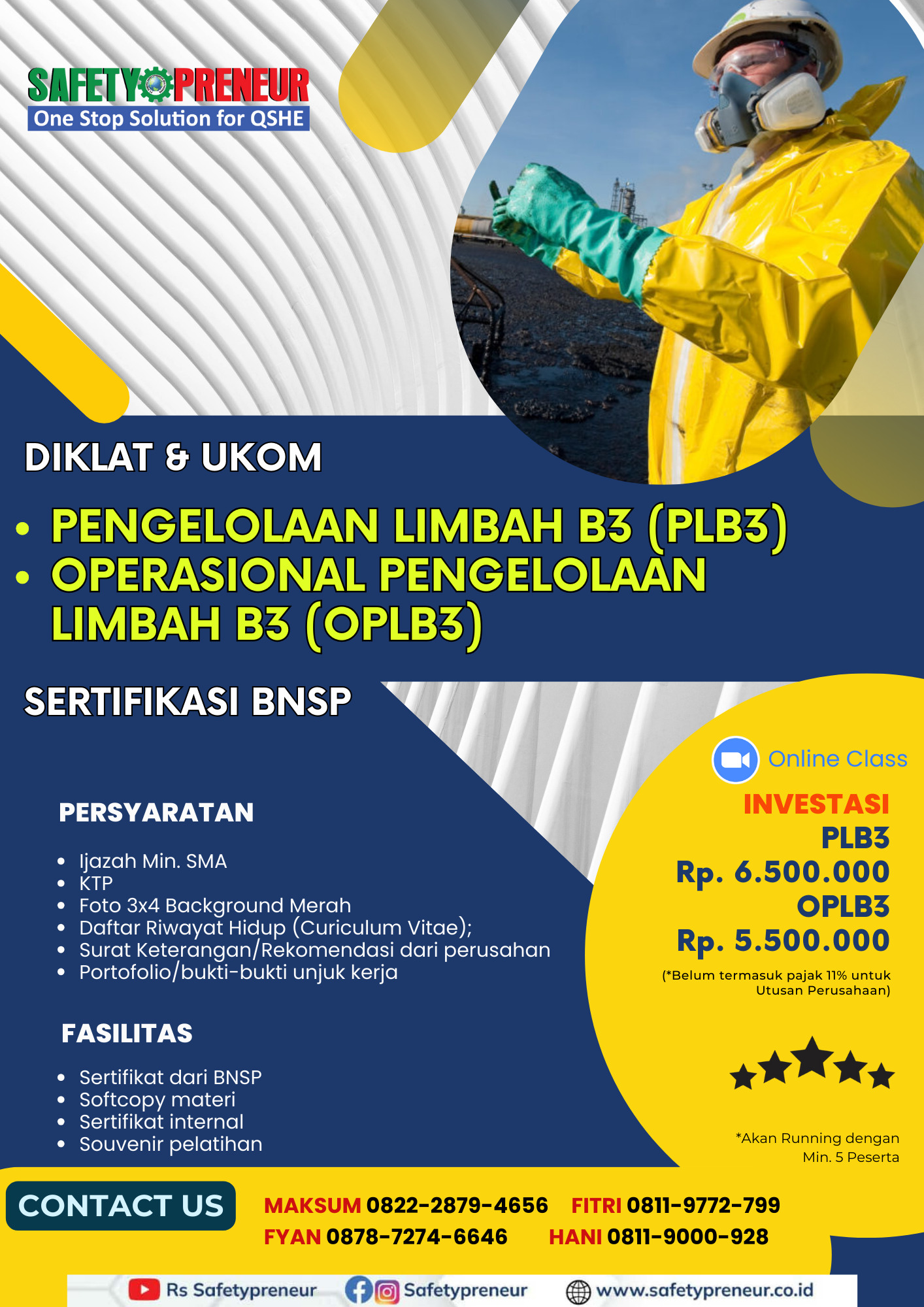 Pengelolaan Limbah B3 (PLB3) & Operasional Pengelolaan Limbah B3 (OPLB3)