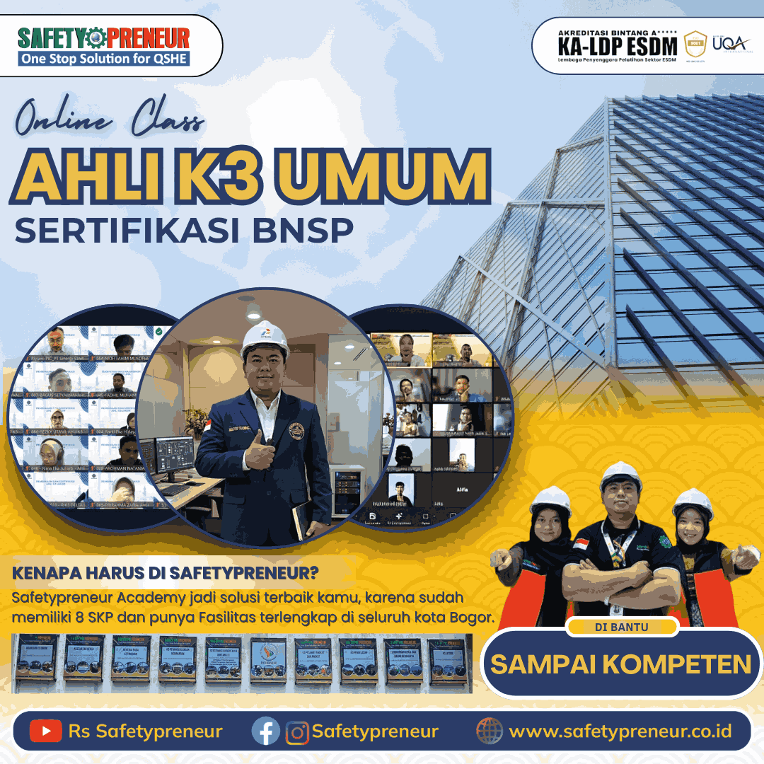 Pelatihan Ahli K3 Umum BNSP Resmi & Terpercaya